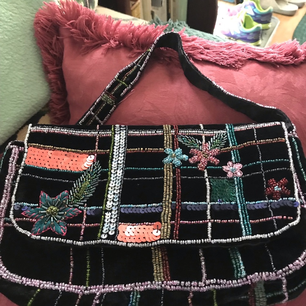 Vintage Christian Livingston beaded purse